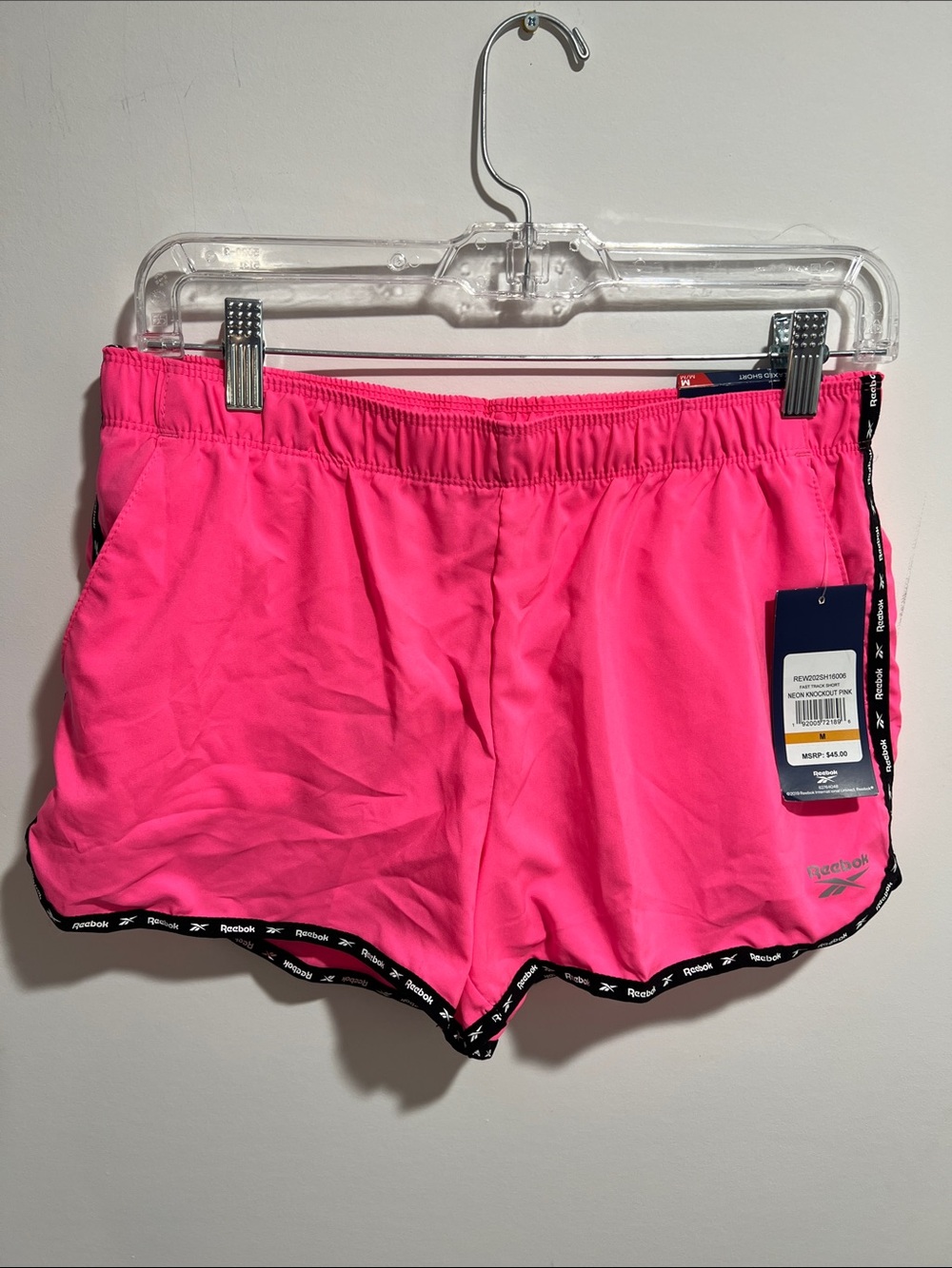 Reebok‎ Women’s Hot Pink Athletic Shorts with Black Trim Size Medium NWT